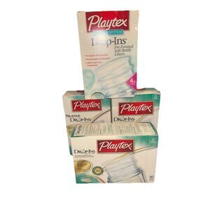 Lot Of 4 Playtex Drop-ins Disposable Baby Bottle Liners 4oz New 250 total